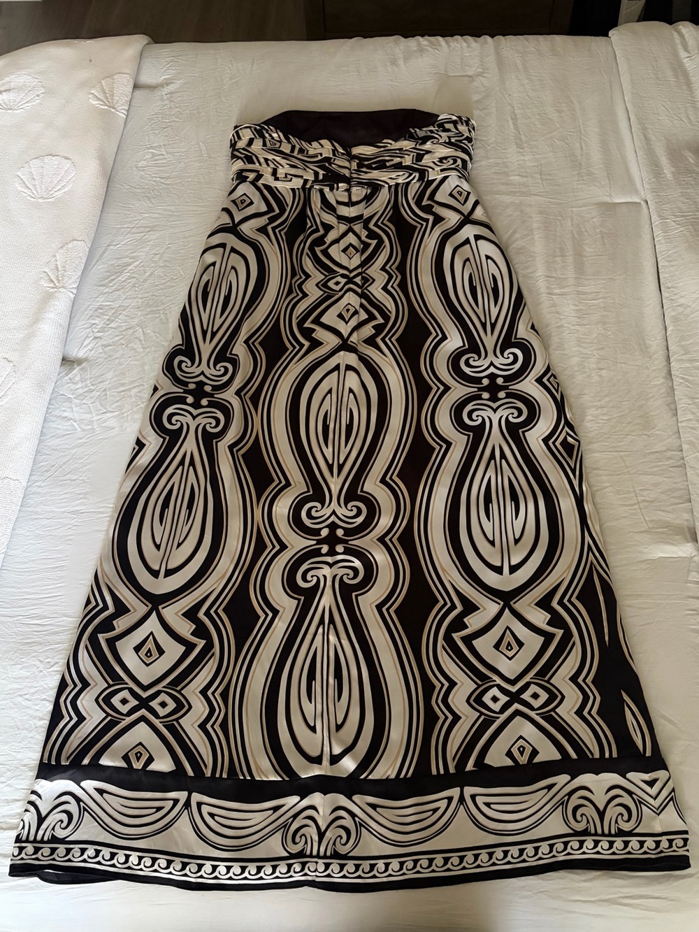 White House Black Market Strapless Silk Patterned Maxi Dress - Picture 5 of 8